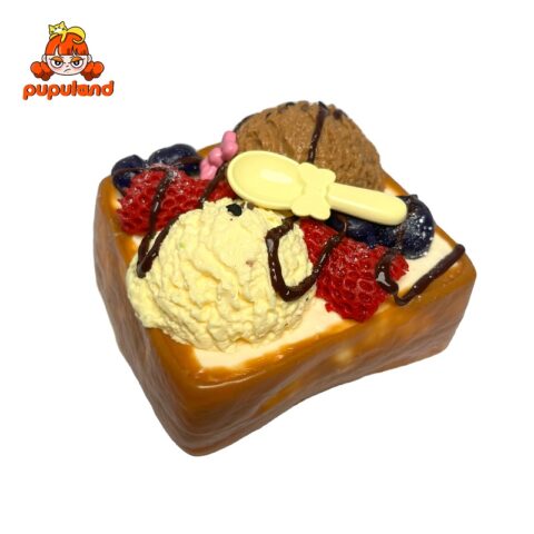 Ice Cream Double Scoop Toasttaba squishy slime squishies tabba squishies kidstoysFood-Grade Silicone Slow-Rising Rebound Squishy Fidget Toys for Stress Relief - Soft Squeeze Toys with Thick Creamy Slime Texture, Handmade Non-Toxic Sensory Toys