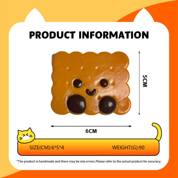 Cookie Man taba squishy slime squishies tabba squishies kidstoys食品级硅胶慢回弹软胶玩具，缓解压力 - 柔软挤压玩具，质地浓稠顺滑，手工制作，无毒感官玩具