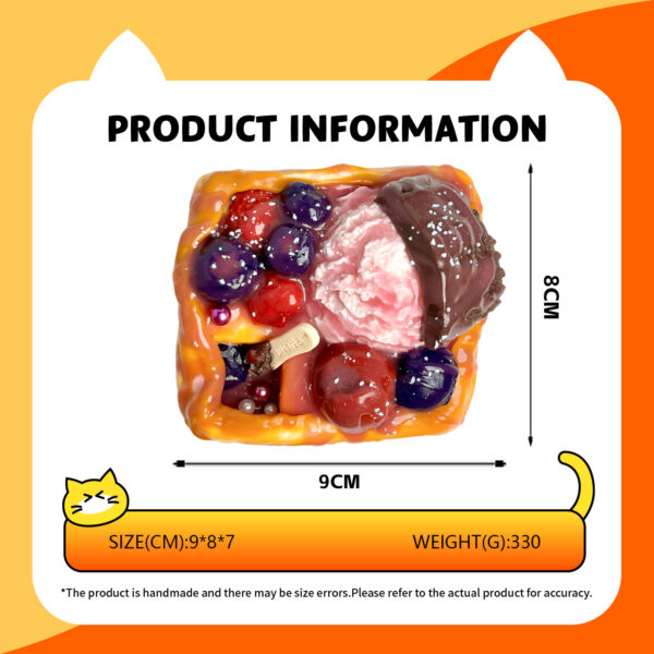 Blueberry Jam Ice Cream Thick Toasttaba squishy slime squishies tabba squishies kidstoysFood-Grade Silicone Slow-Rising Rebound Squishy Fidget Toys for Stress Relief - Soft Squeeze Toys with Thick Creamy Slime Texture, Handmade Non-Toxic Sensory Toys