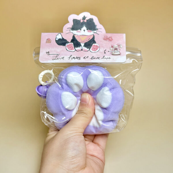 Purple kitten paws - wrapped in furtaba squishy slime squishies tabba squishies kidstoysFood-Grade Silicone Slow-Rising Rebound Squishy Fidget Toys for Stress Relief - Soft Squeeze Toys with Thick Creamy Slime Texture, Handmade Non-Toxic Sensory Toys