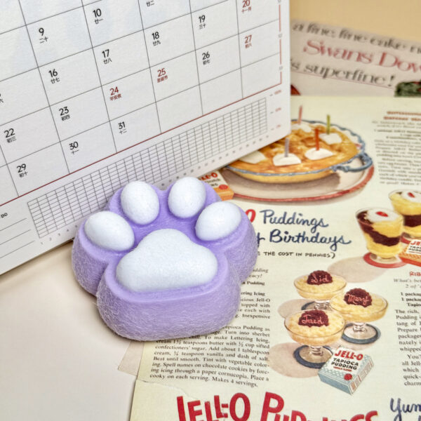 Purple kitten paws - wrapped in furtaba squishy slime squishies tabba squishies kidstoysFood-Grade Silicone Slow-Rising Rebound Squishy Fidget Toys for Stress Relief - Soft Squeeze Toys with Thick Creamy Slime Texture, Handmade Non-Toxic Sensory Toys