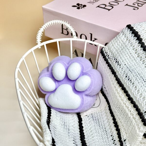 Purple kitten paws - wrapped in furtaba squishy slime squishies tabba squishies kidstoysFood-Grade Silicone Slow-Rising Rebound Squishy Fidget Toys for Stress Relief - Soft Squeeze Toys with Thick Creamy Slime Texture, Handmade Non-Toxic Sensory Toys