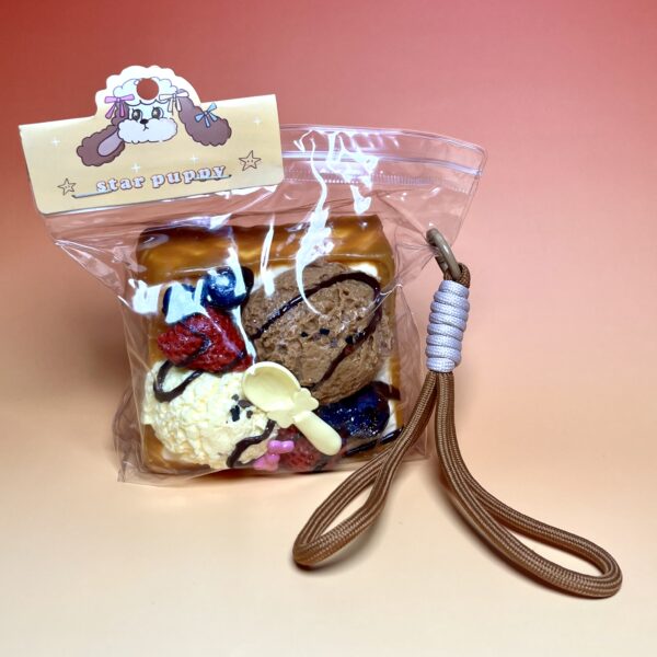 Ice Cream Double Scoop Toasttaba squishy slime squishies tabba squishies kidstoysFood-Grade Silicone Slow-Rising Rebound Squishy Fidget Toys for Stress Relief - Soft Squeeze Toys with Thick Creamy Slime Texture, Handmade Non-Toxic Sensory Toys