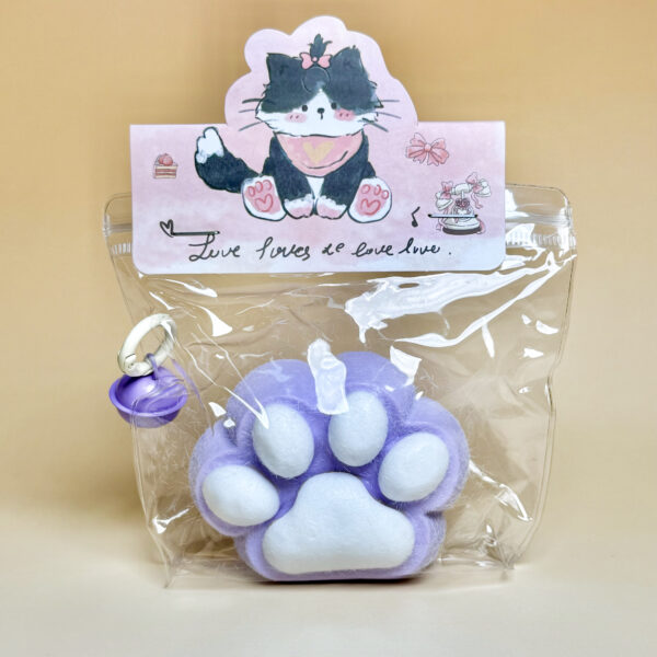 Purple kitten paws - wrapped in furtaba squishy slime squishies tabba squishies kidstoysFood-Grade Silicone Slow-Rising Rebound Squishy Fidget Toys for Stress Relief - Soft Squeeze Toys with Thick Creamy Slime Texture, Handmade Non-Toxic Sensory Toys