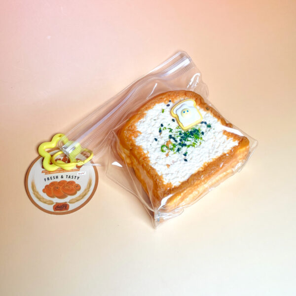 Small Toast Original Flavor Double Layertaba squishy slime squishies tabba squishies kidstoysFood-Grade Silicone Slow-Rising Rebound Squishy Fidget Toys for Stress Relief - Soft Squeeze Toys with Thick Creamy Slime Texture, Handmade Non-Toxic Sensory Toys